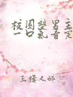 校园双男主小说一口气看完