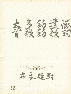 太多的遗憾是哪首歌的歌词