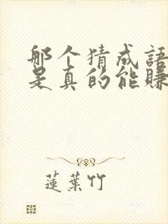 那个猜成语软件是真的能赚钱