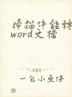 扫描件能转换成word文档