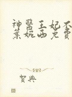 神医王妃不好惹叶婉西免费阅读