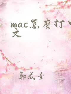 mac怎么打中文