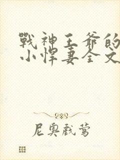 战神王爷的甜宠小悍妻全文