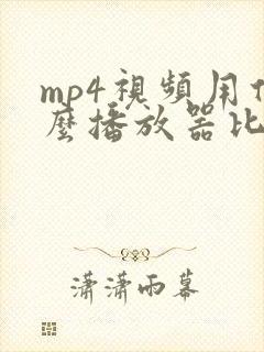 mp4视频用什么播放器比较好