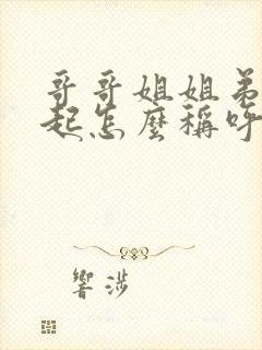 哥哥姐姐弟弟一起怎么称呼