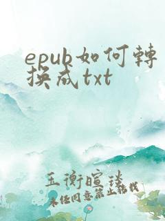 epub如何转换成txt