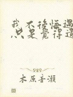 我不后悔遇见你,只是觉得遗憾