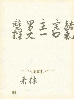 双男主完结小说推文一口气看完