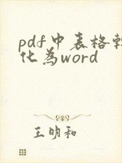 pdf中表格转化为word