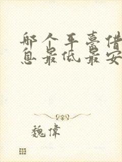 哪个平台借款利息最低最安全