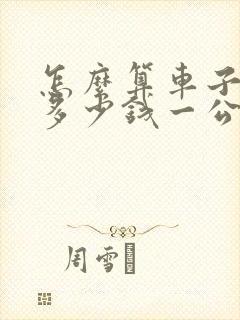 怎么算车子油耗多少钱一公里