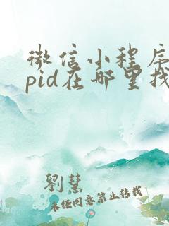 微信小程序appid在哪里找