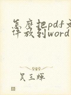 怎么把pdf文件放到word文档里