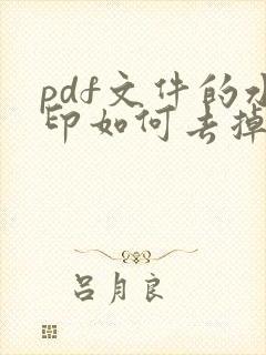 pdf文件的水印如何去掉