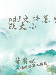pdf文件怎么改大小