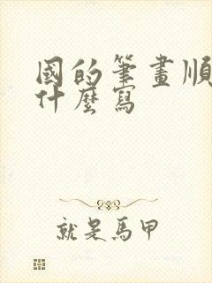 国的笔画顺序是什么写