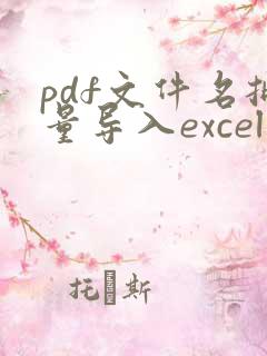 pdf文件名批量导入excel