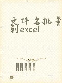 文件名批量复制到excel