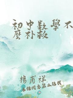 初中数学不好怎么补救