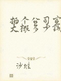 拍个公司宣传片大概多少钱