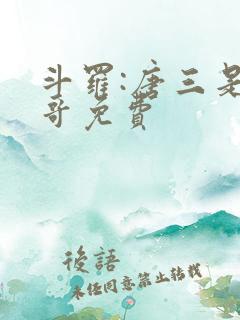 斗罗:唐三是我哥免费