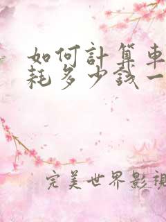 如何计算车子油耗多少钱一公里