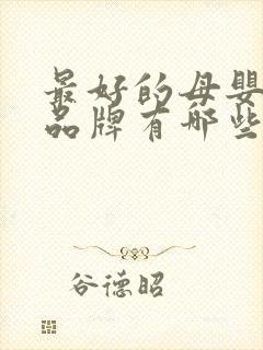 最好的母婴用品品牌有哪些