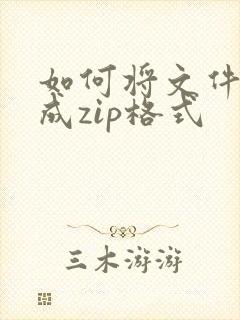 如何将文件压缩成zip格式