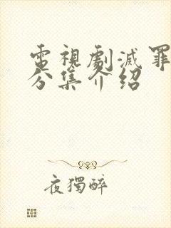 电视剧灭罪剧情分集介绍