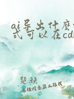 ai导出什么格式可以在cdr里面打开