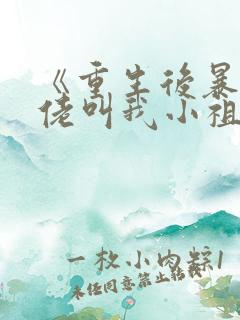 《重生后暴躁大佬叫我小祖宗》