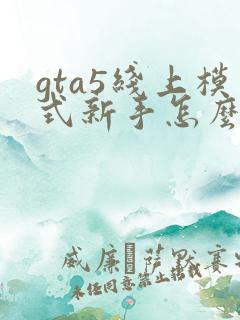 gta5线上模式新手怎么赚钱