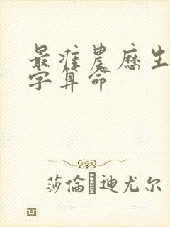 最准农历生辰八字算命