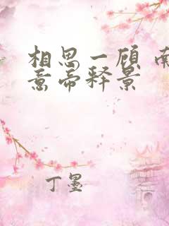 相思一顾 南知意帝释景