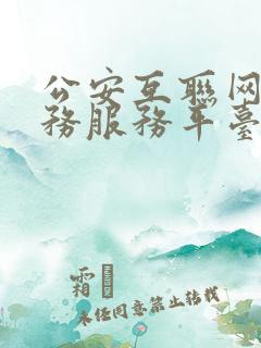 公安互联网+政务服务平台