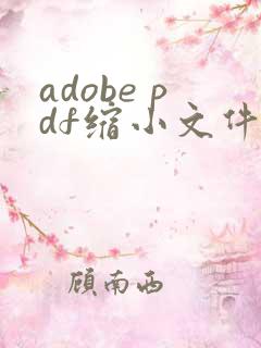 adobe pdf缩小文件大小