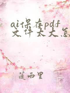 ai保存pdf文件太大怎么缩小