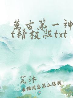 万古第一神txt精校版txt