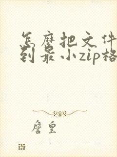 怎么把文件压缩到最小zip格式