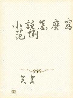 小说怎么写大纲 范例