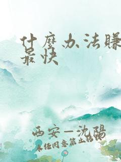 什么办法赚钱快最快