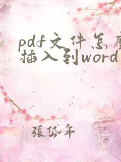 pdf文件怎么插入到word文档里