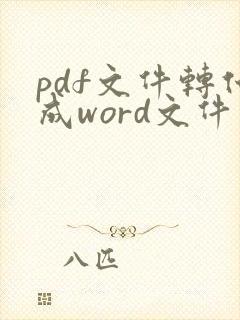 pdf文件转化成word文件