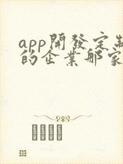 app开发定制的企业那家好