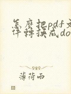 怎么把pdf文件转换成docx