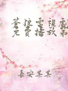 苍狼电视剧全集免费播放第一季