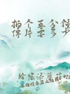 拍个五分钟的宣传片要多少钱