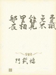 那里能免费看夜夜相见不识君短剧