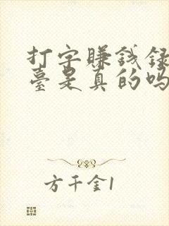 打字赚钱录入平台是真的吗