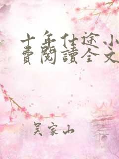 十年仕途小说免费阅读全文